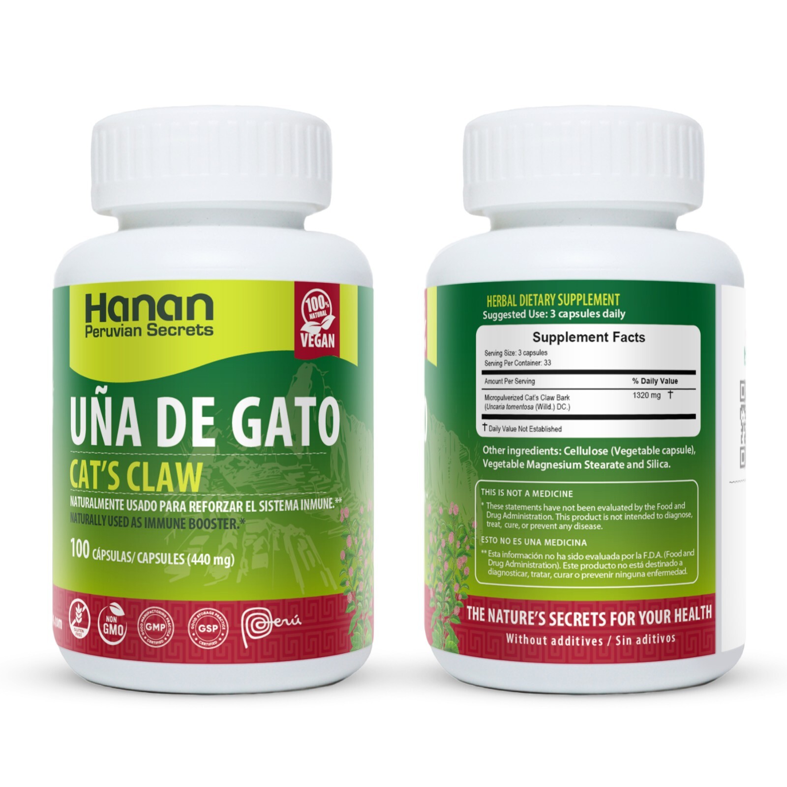 Hanan Uña de Gato Cat's Claw | 100 Capsules | Naturally Aids in Supporting Healt gallery