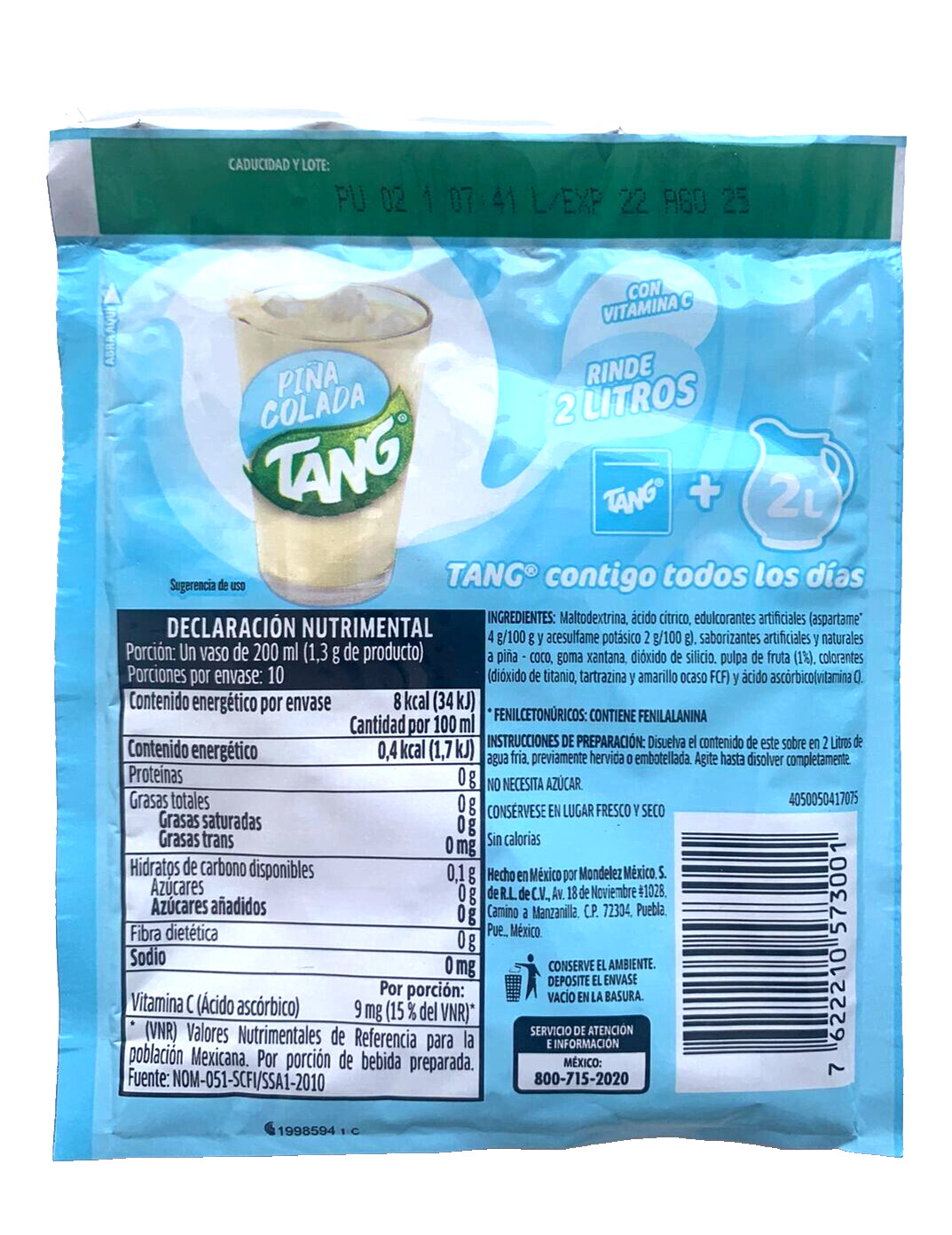 8-Pk Tang Piña Colada Flavored Powdered drink mix 13g/.45oz gallery