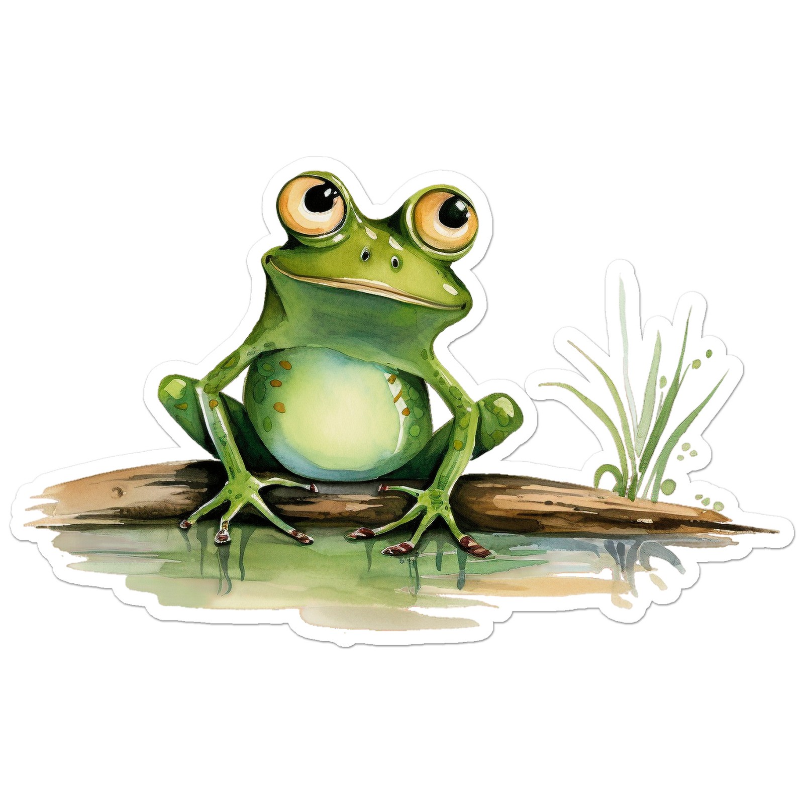 Cute Pond Frog - Vinyl Decal Sticker - Car Window Laptop - ebn12553 gallery