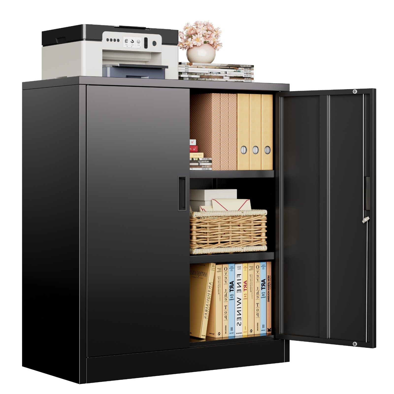 CJF Metal Storage Cabinets with Shelves and Locking Door for Kitchen/Home Office gallery