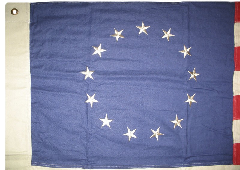Betsy Ross American Heritage Flag | 2x3 Ft Cotton Sewn | Tea-Stained Vintage gallery