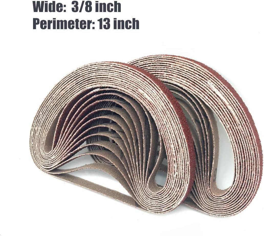 Sanding Belt Aluminum Oxide Mini Sander Paper Belts 40 Grit 24 Pack 3/8 x13 in gallery