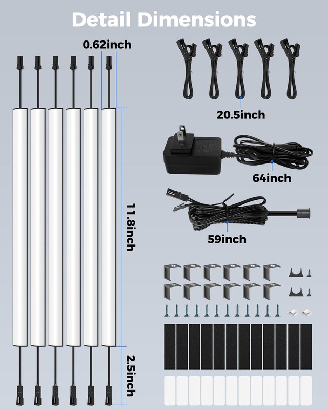 Motion Sensor Light Kit: 6-Bar Linkable LED Strip, 1600LM Ultra-Bright Lighti... gallery