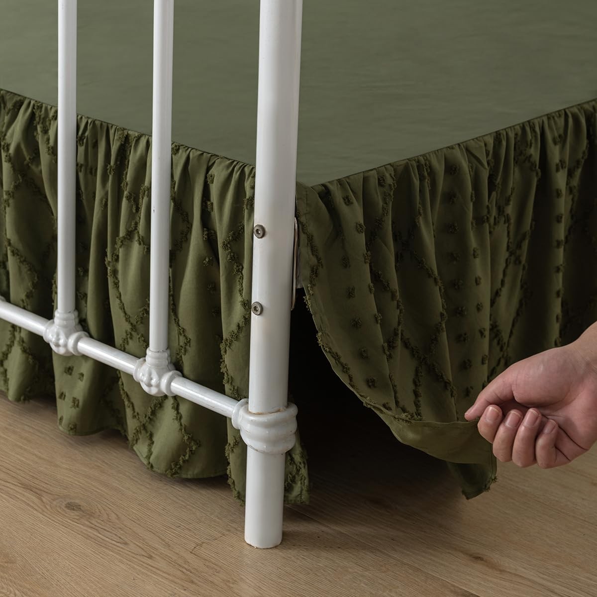 Tsutomi Bed Skirt Queen Size Ruffled Bed Skirt Split Corners 18 Inch Drop Dust gallery