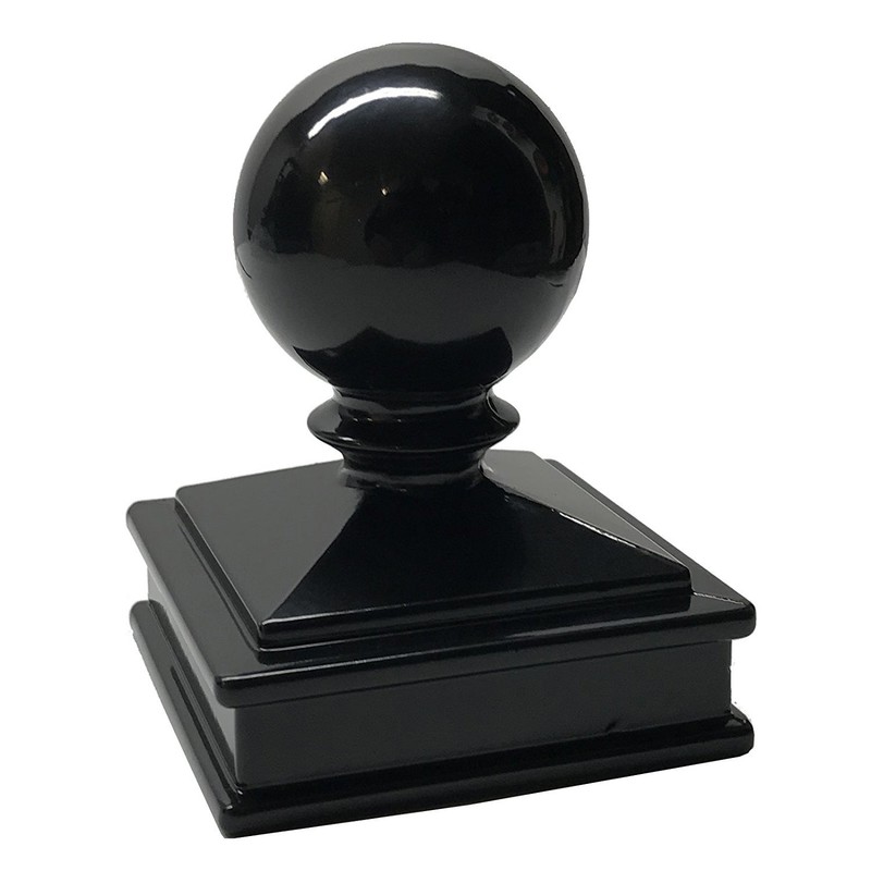 2.5" x 2.5" Decorex Hardware Aluminium Ball Top Post Cap for Metal Posts - Black gallery