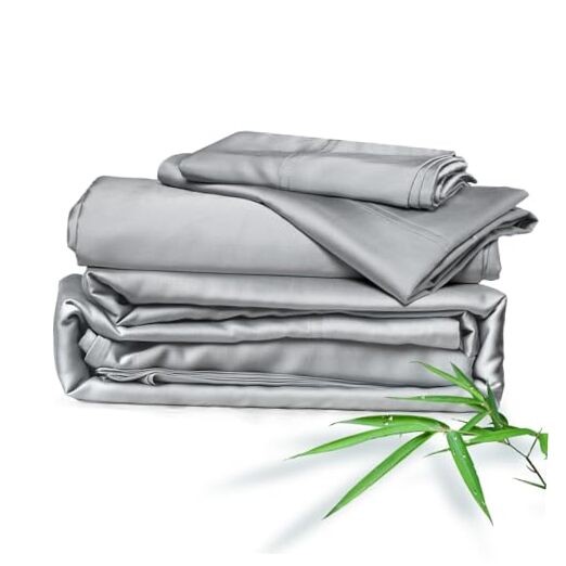 Sheets Bed Sheet Set, 100% Rayon derived from Bamboo, Luxuriously Queen Silver gallery