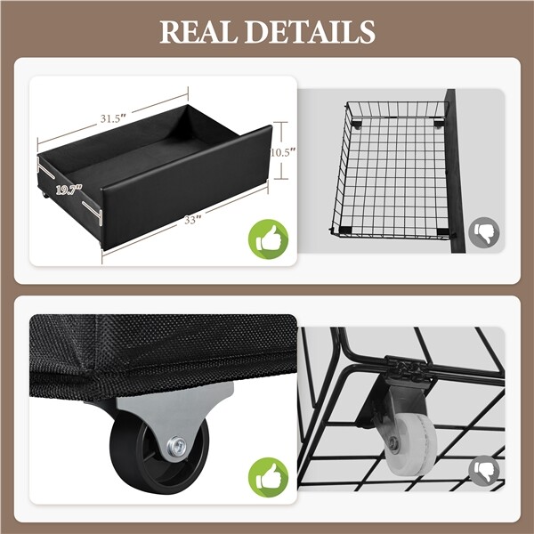 Upholstered Bed Frame with Storage Drawers and Built-In USB Ports/USB A&Type C gallery