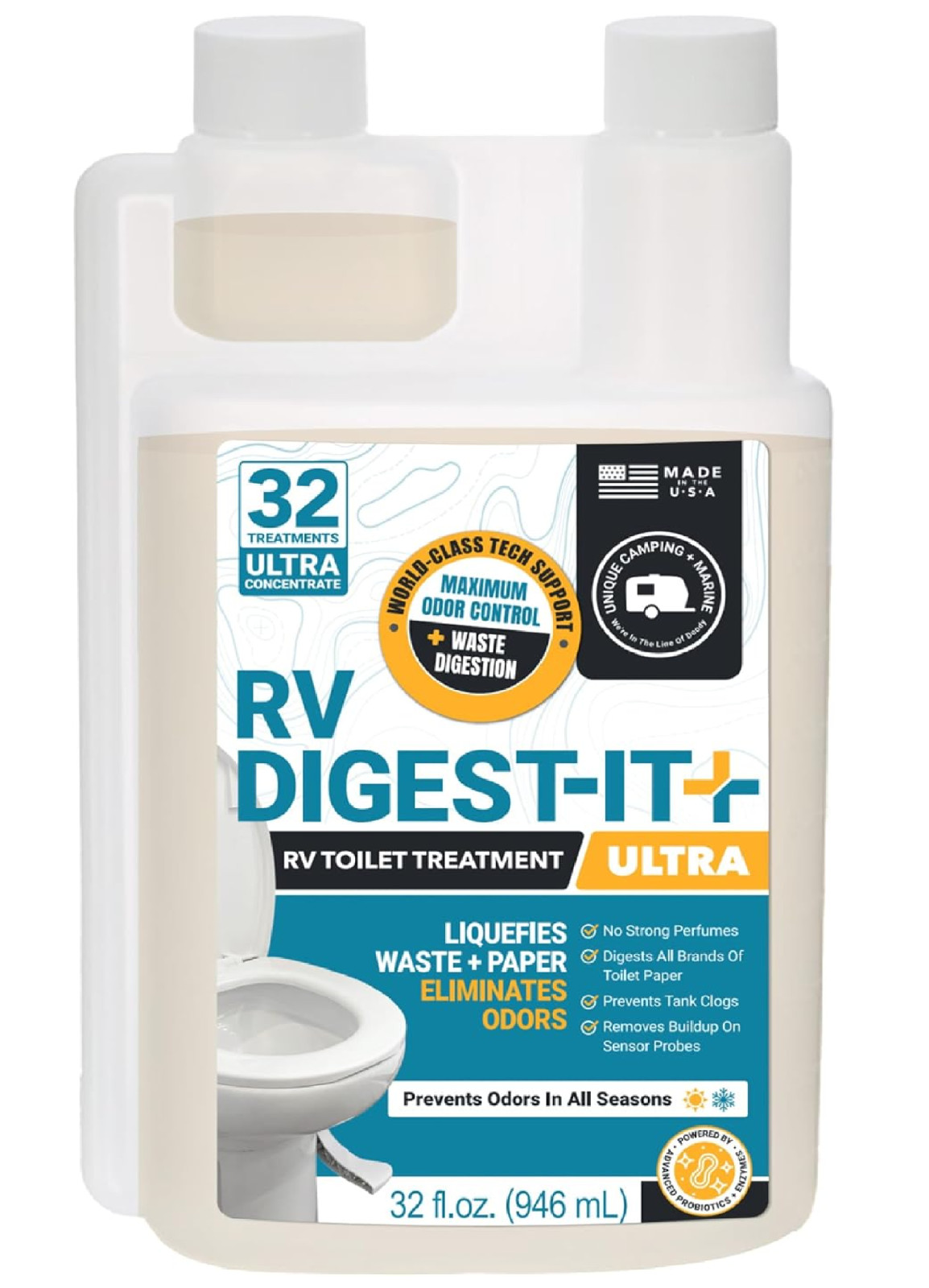 Unique RV Digest-It+ Extra-Strength Ultra-Concentrate - 32 RV Toilet Treatments gallery