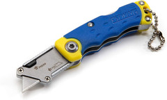 Estwing Folding Lock Back Utility Knife/Box Cutter Mini Mini, Blue, Yellow