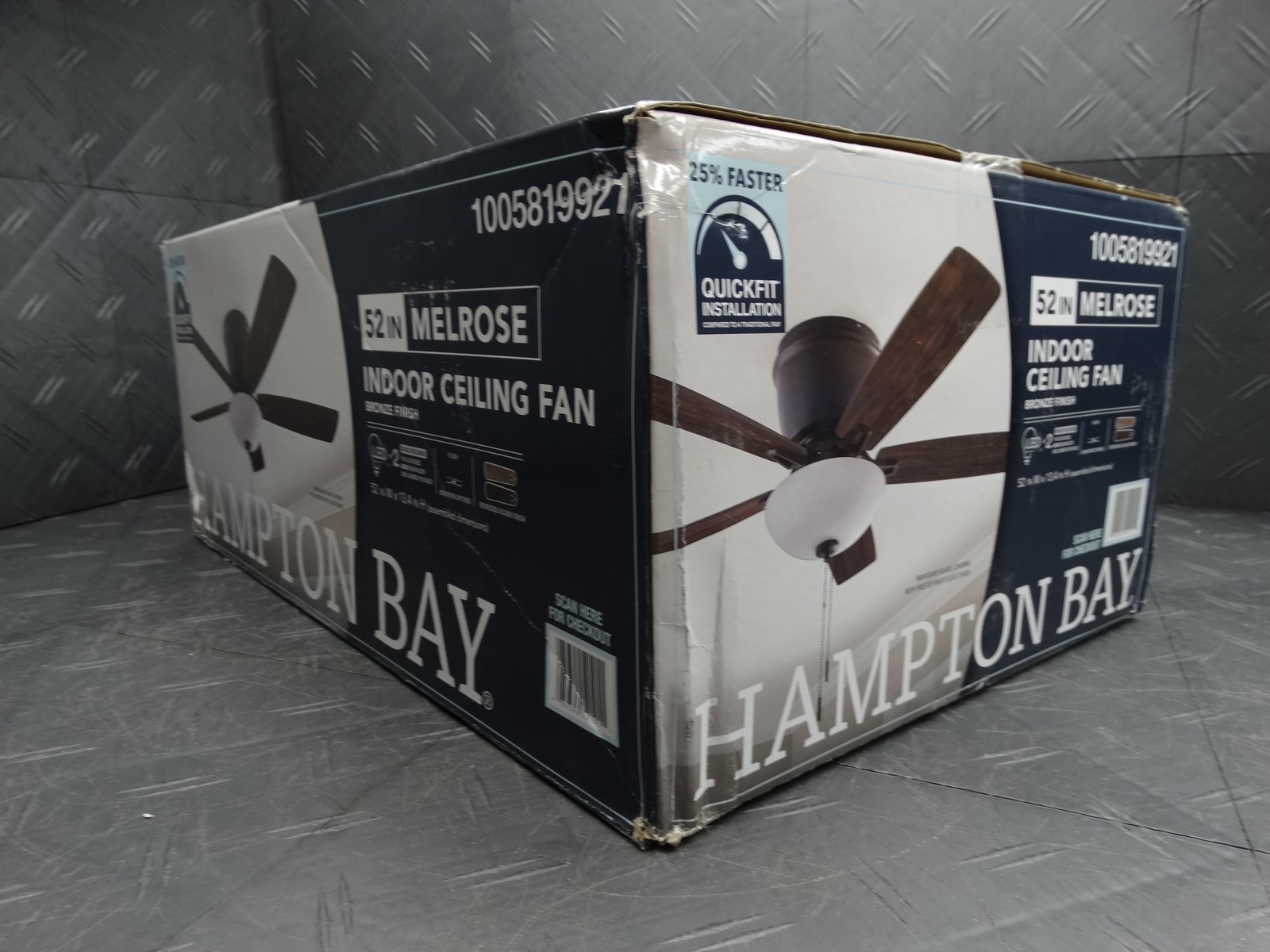 Hampton Bay Melrose 52 in. Indoor LED Hugger Bronze Dry Rated Ceiling Fan gallery
