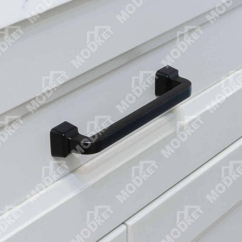 Solid Matte Black Cabinet Handles Pulls Knobs Kitchen Bathroom Drawer Square gallery