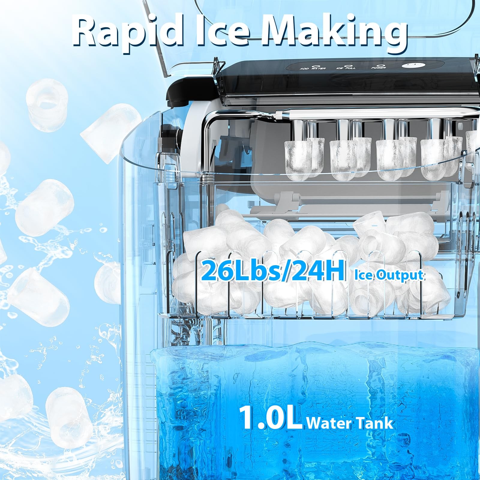 Antarctic Star Countertop Ice Maker Portable Ice Machine Handleself-Cleaning gallery