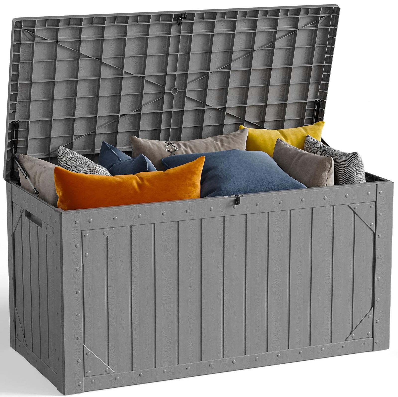 MAKE CHANGES 100 Gallon Outdoor Storage Box, Waterproof 100 Gallon, Grey gallery