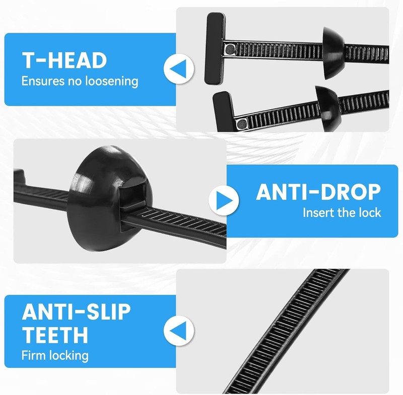 Nylon Universal Cable Tie Buckle - New T Multifunctional Nylon Zip Ties With Pin gallery