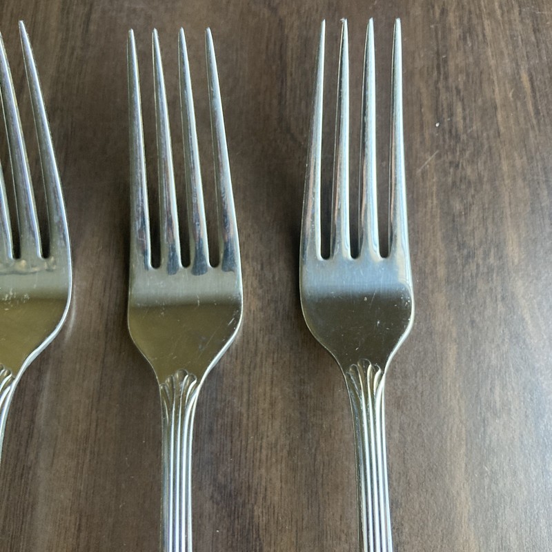 Set 4 Gorham Grande Quintette Pattern 18/8 Stainless Steel Dinner Forks 8 1/8" gallery