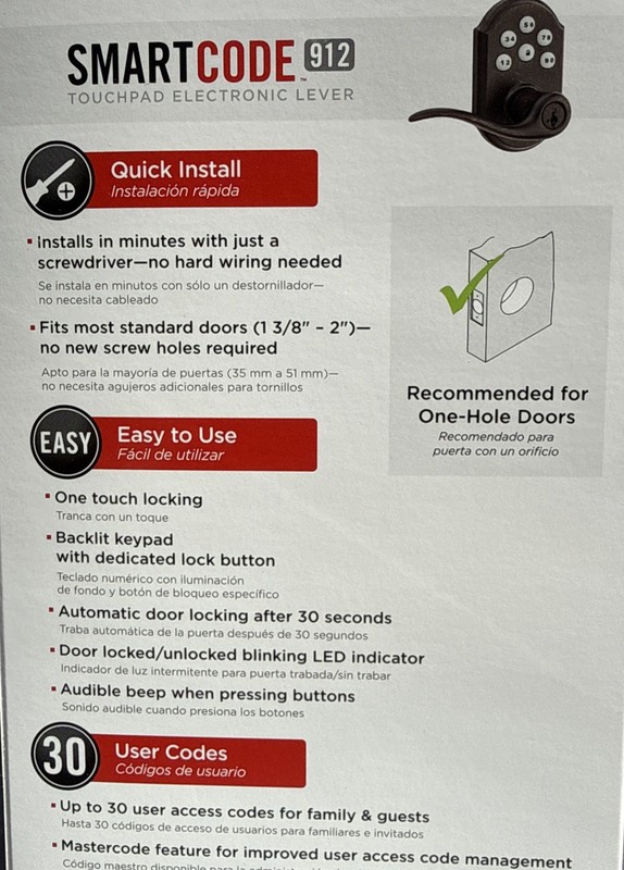 Kwikset SmartCode 912 Z-Wave Electronic Lever Lock Venetian Bronze 99120-006 gallery