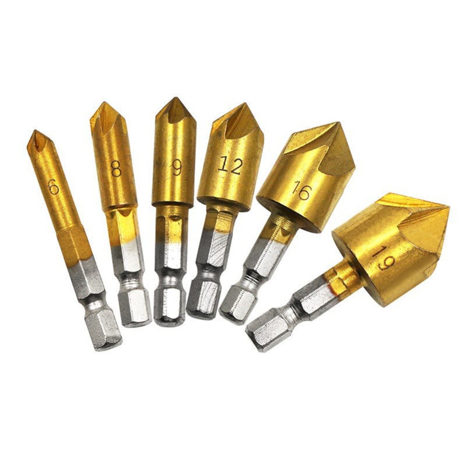 New Countersink Tool Bit Set 1/4'' Hex Shank Counter Sink For Steel Metal Wood b gallery
