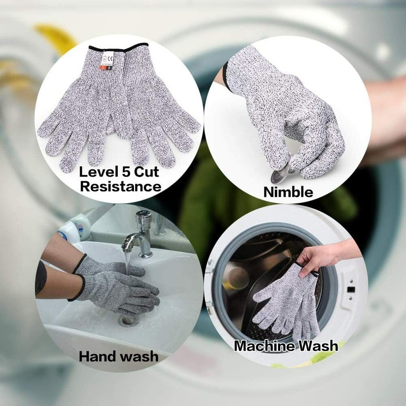 1 Pair Safety Cut Proof Stab Resistant Butcher Gloves Kitchen Level 5 Protection gallery