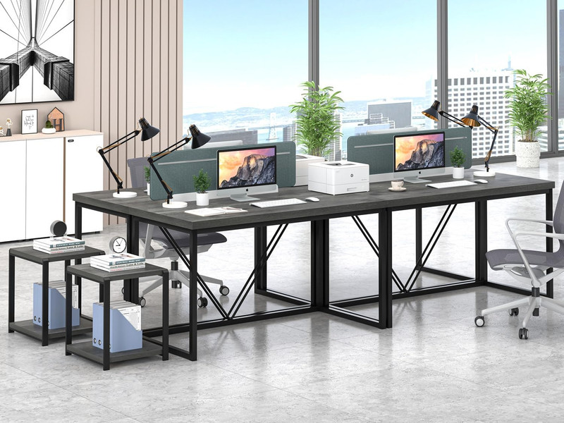 Modern Computer Desk, Small Home Office Desk, Wood and Metal Writing Study Table gallery