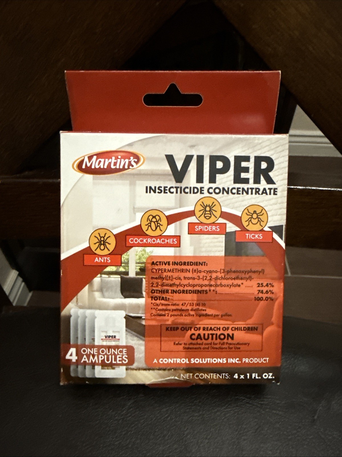 Martin’s Viper Insecticide Concentrate 25.4% - 4 Packets Roach Ants Spider Tick+ gallery