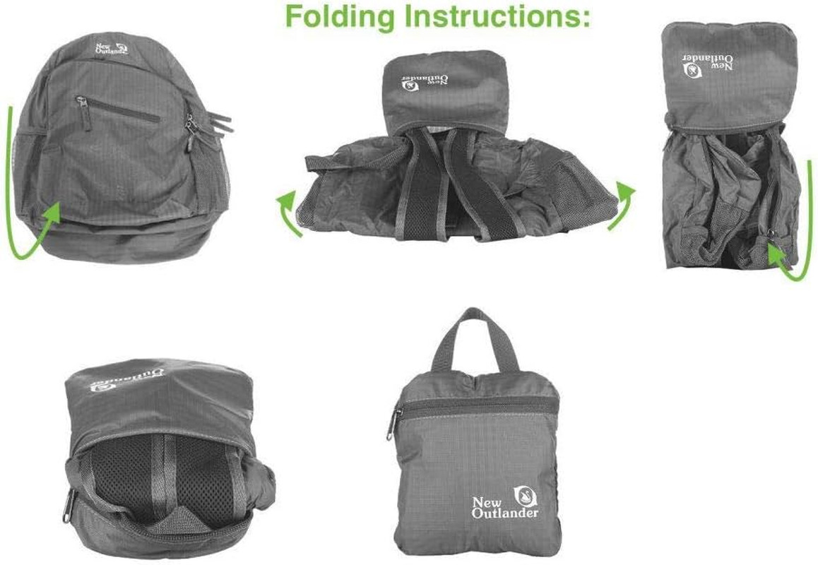 Packable Handy Lightweight Travel Hiking Backpack Daypack, Black 5