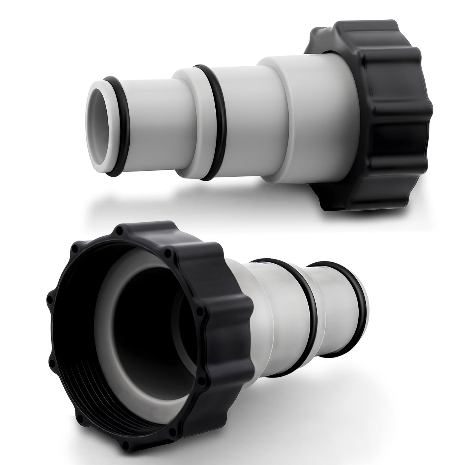 2 Pack Pool Hose Adapter A with Collar for Intex, Converts 1.5 2*4.28, Gray gallery
