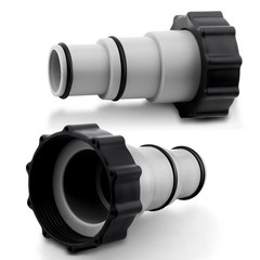 2 Pack Pool Hose Adapter A with Collar for Intex, Converts 1.5 2*4.28, Gray