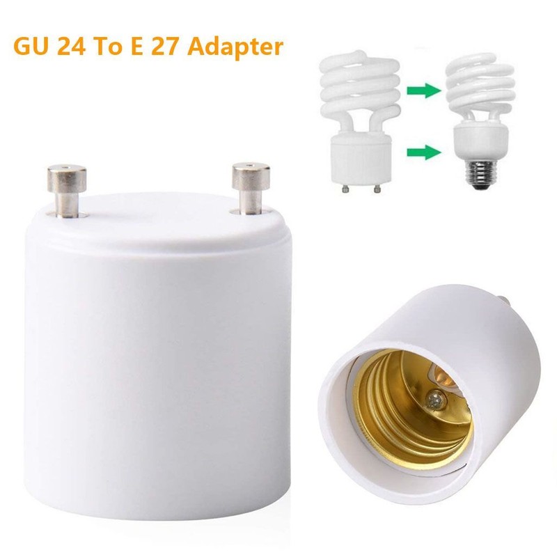 10 Light Socket Adapter Screw Base GU24 To E26 E27 Bulb Lamp Converter Connector gallery