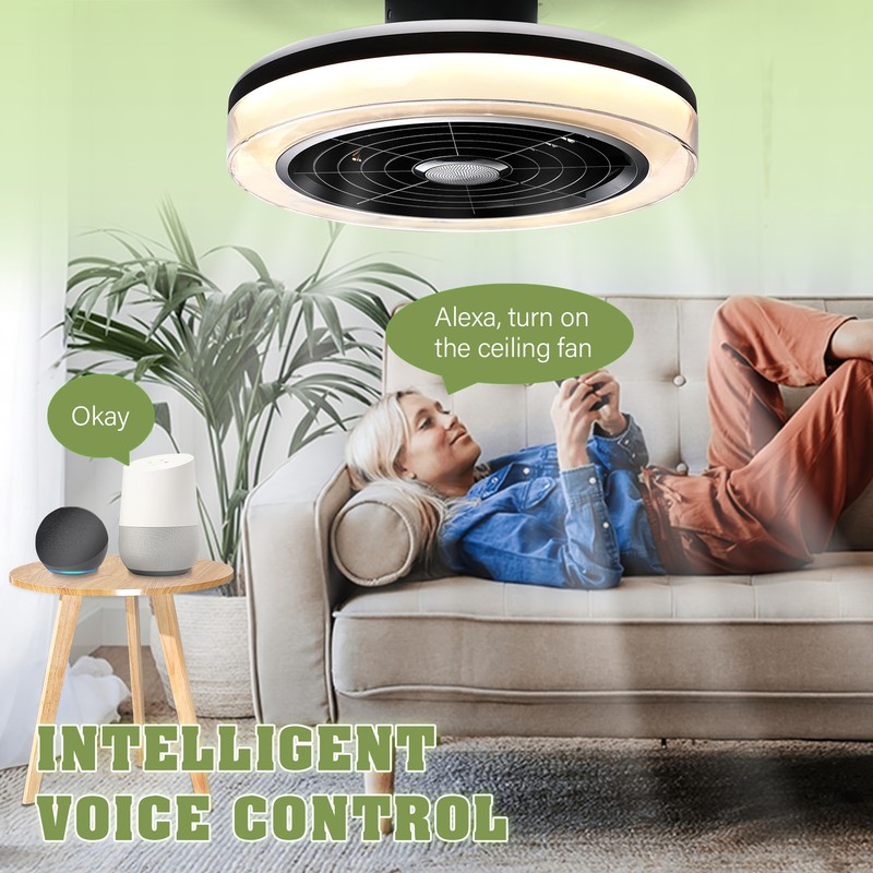 18" Smart Ceiling Fan with Light Alexa Siri Google Assistant w/Bluetooth Speaker gallery