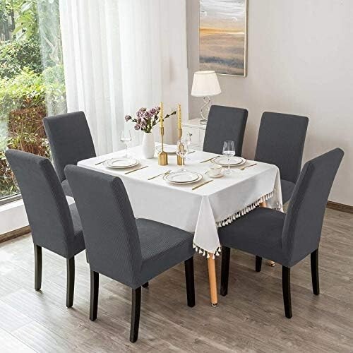 4/6 Pieces Restaurant Chair Covers Elastic Corn Kernel Decorative Protectors gallery