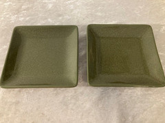 Tastefully Simple Small Square Plates Set of 2 Green 6″ Square Appetizers