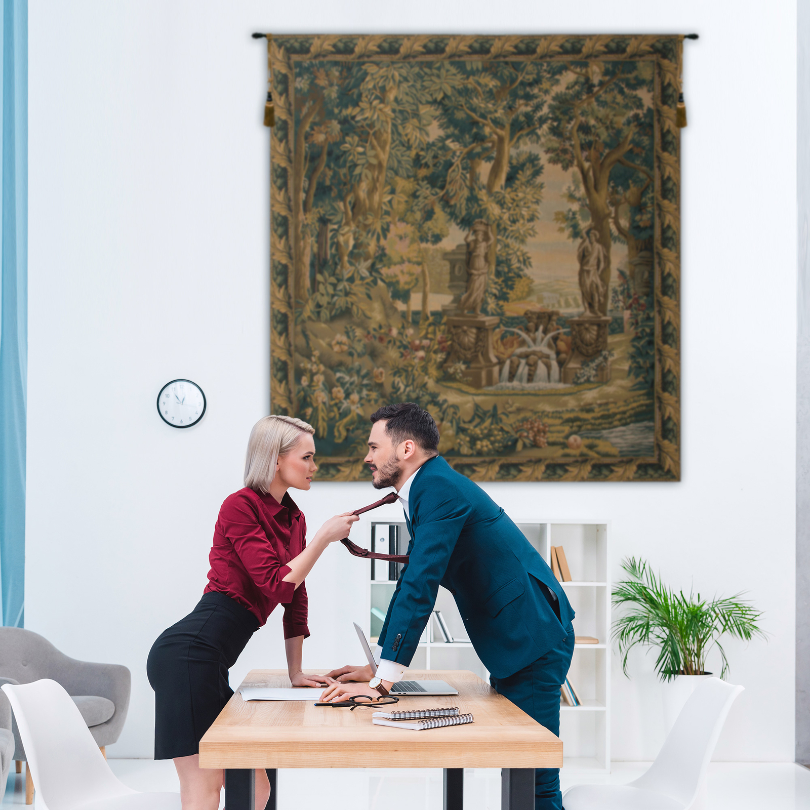 Villa Garden Classic Belgian Tapestry Wall Art Hanging 66x62, 86x82, 42x43 in gallery