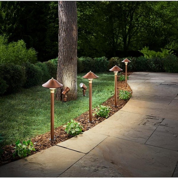 🔥Home Decorators 30w LV Brass LED Path Light and Spot Light Kit 6 Pc Set🔥 gallery