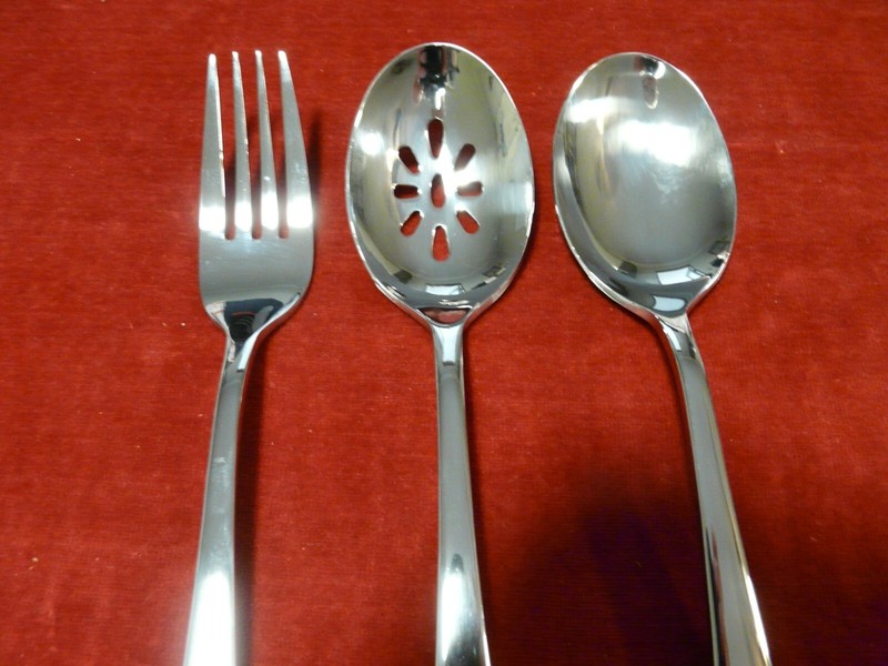 3 Piece Serving Set Oneida ICARUS Stainless Glossy Silverware Flatware NIP *READ gallery