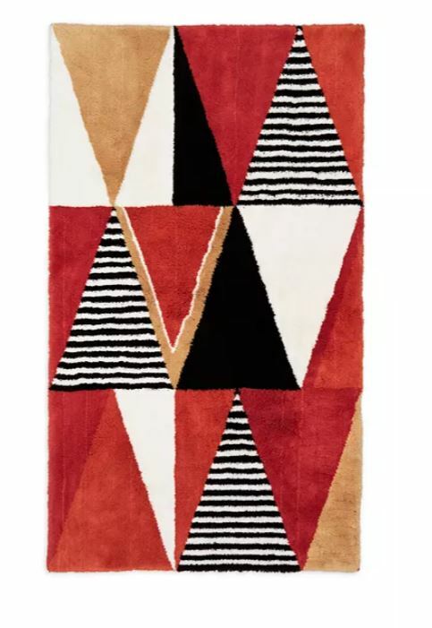 Abyss River Bath Rug COLOR: White/ Red /Gold 27" x 47" ~ Made in Portugal ~NWT gallery