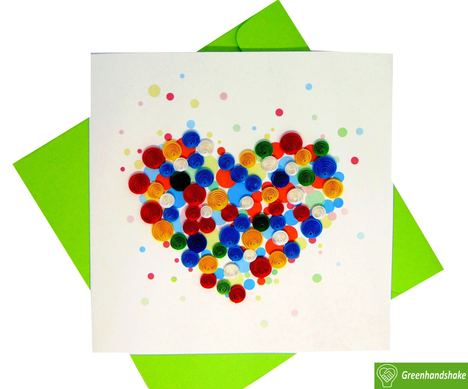 Colorful Hear Quilling Greeting Card - Unique Dedicated Handmade/Heartmade Art. gallery