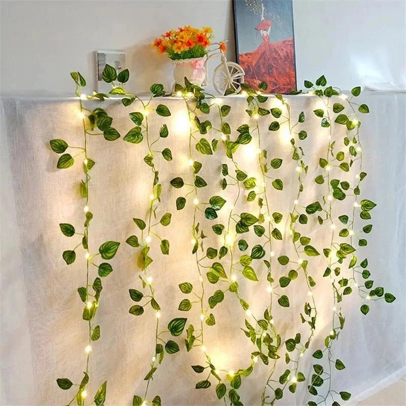 Artificial Green Leaf String Lights: Battery-powered Fairy Lights for Christmas gallery