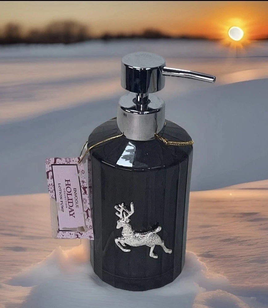 Envogue Holiday Collection Reindeer Lotion Pump-Glass NWT gallery