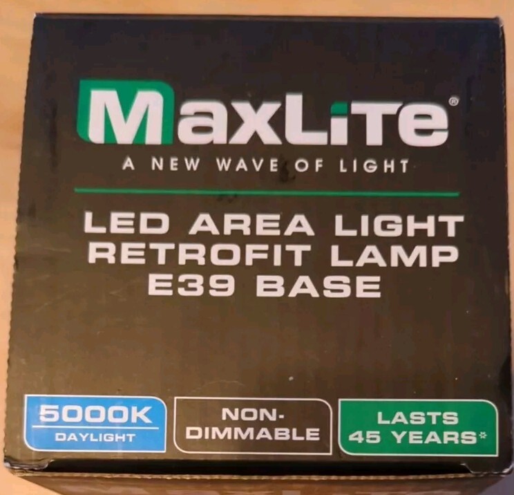 MaxLite 175w Replacement 40w LED 5000k Non-Dim Retrofit 5400 Lumen Par 26 NEW gallery