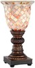 Traditional Uplight Accent Table Lamp 12" High Bronze Mosaic Ivory Glass Bedroom gallery