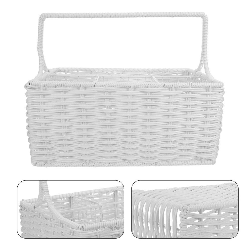 Imitation Rattan Tableware Storage Basket Kitchen Hyacinth Baskets for gallery