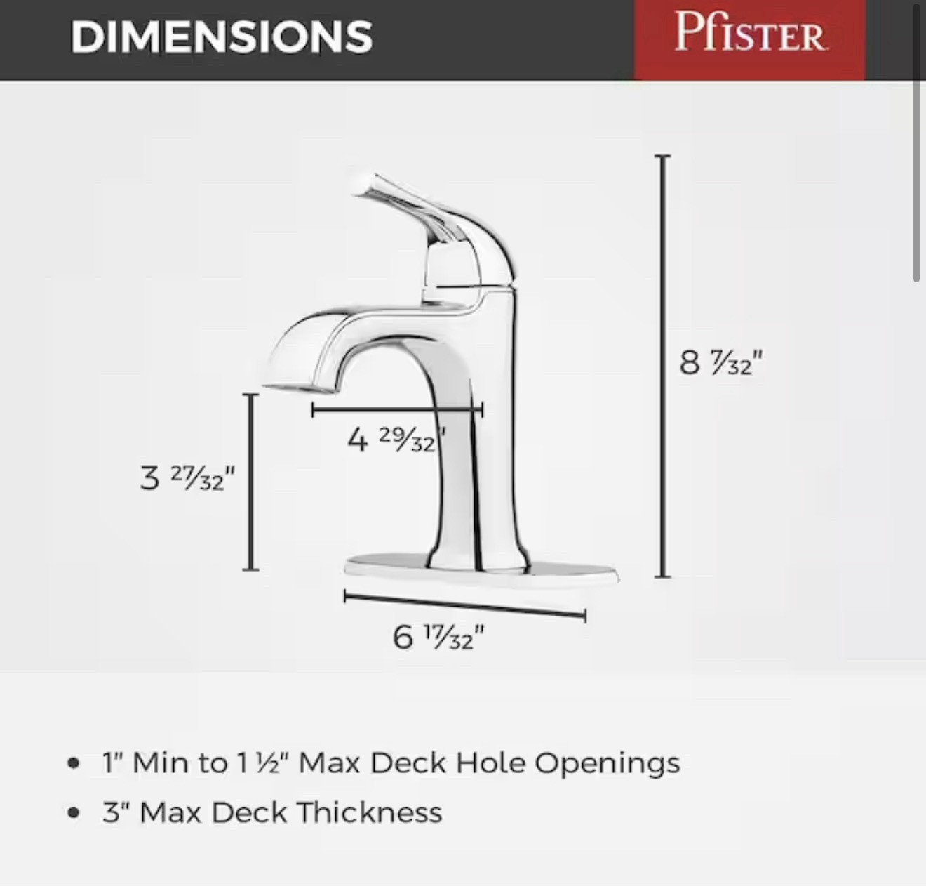 Pfister Ladera Single Hole Single-Handle Bathroom Faucet in Polished Chrome gallery