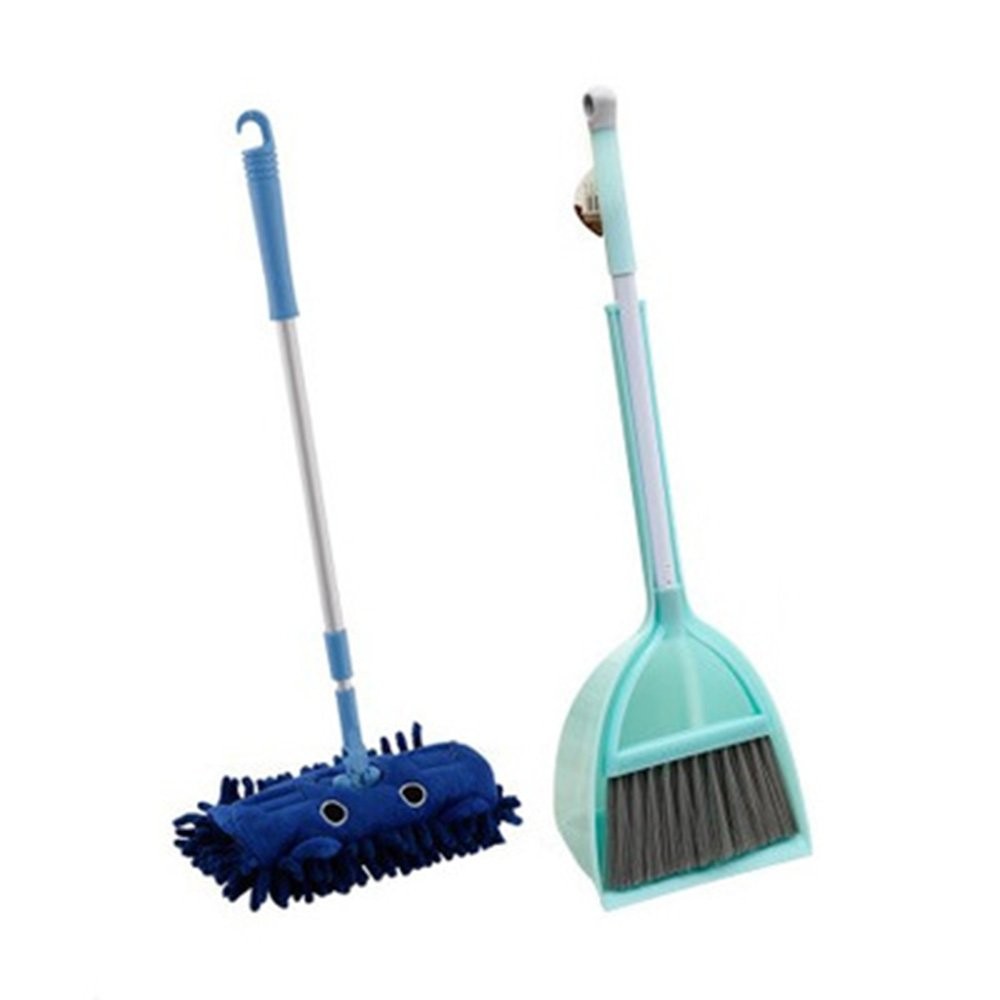 Mini Housekeeping Cleaning Tools For Children3pcs Include Mopbroomdustpan blue gallery