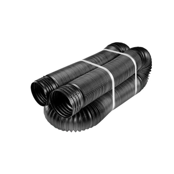 50 ft. Length Copolymer Solid Drain Pipe, Black FLEX Drain 4 in. Dia. Flexible gallery
