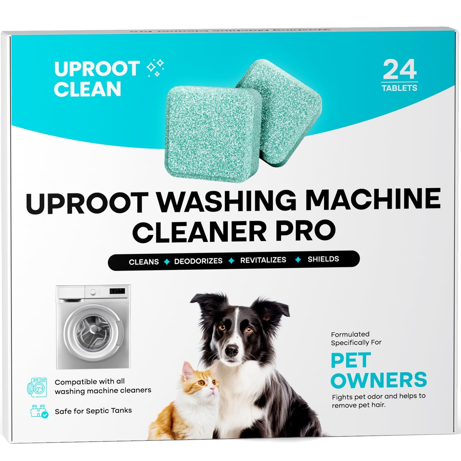 Uproot Clean Washing Machine Cleaner Tablets - 24 Pack for a 12 Month Supply. Fo gallery