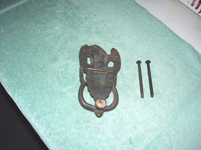 VINTAGE SOLID BRASS EAGLE DOOR KNOCKER! 1 1/3 POUNDS! 6.5" TALL! gallery