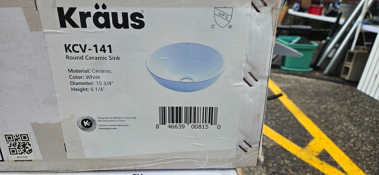 Kraus KCV-341 Elavo White Ceramic Small Round Vessel Bathroom Sink gallery