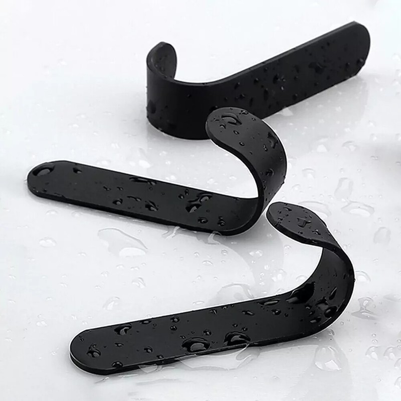 12/24PCS Self Adhesive Hooks Plastic Strong Sticky Stick on Wall Door Hanging! gallery