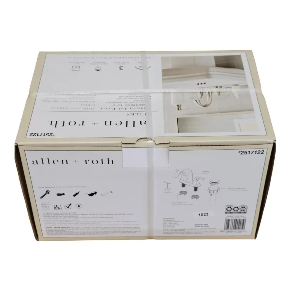 allen + roth Mullen Brushed Nickel 2 Handle 4" Centerset Bathroom Faucet 2517122 gallery