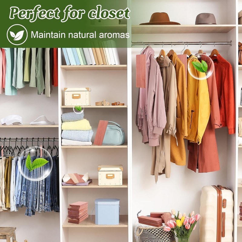 Cedar Blocks for Clothes Storage,15 Pack with Metal Hooks,100% Natura Cedars Woo gallery